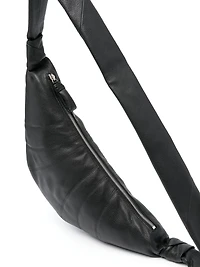LEMAIRE - Medium Leather Croissant Bag in Black