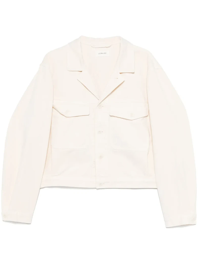 LEMAIRE - Cropped Denim Jacket in Off White
