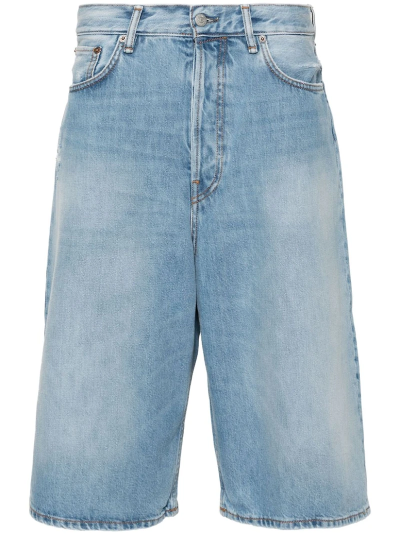 ACNE STUDIOS -Straight Leg Denim Shorts in Blue
