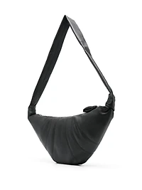 LEMAIRE - Medium Leather Croissant Bag in Black