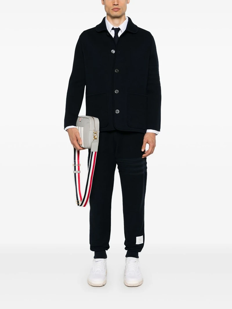THOM BROWNE - 4 Bar Reverse Loopback Track Pants in Navy
