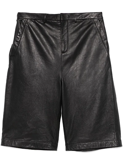 ENTIRE STUDIOS - Area Short in Black Leather