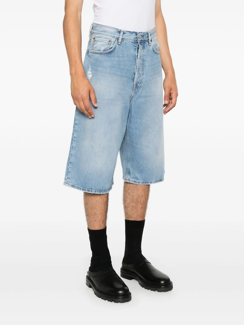 ACNE STUDIOS -Straight Leg Denim Shorts in Blue