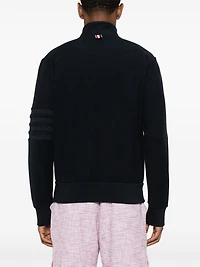 THOM BROWNE - 4 Bar Reverse Loopback Zip Jacket in Navy
