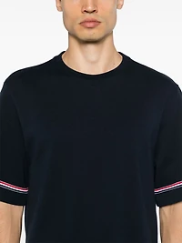 THOM BROWNE - Rugby Fit RWB Stripe T-Shirt in Navy
