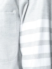THOM BROWNE - 4-Bar Button Down Shirt in Grey Cotton Flannel