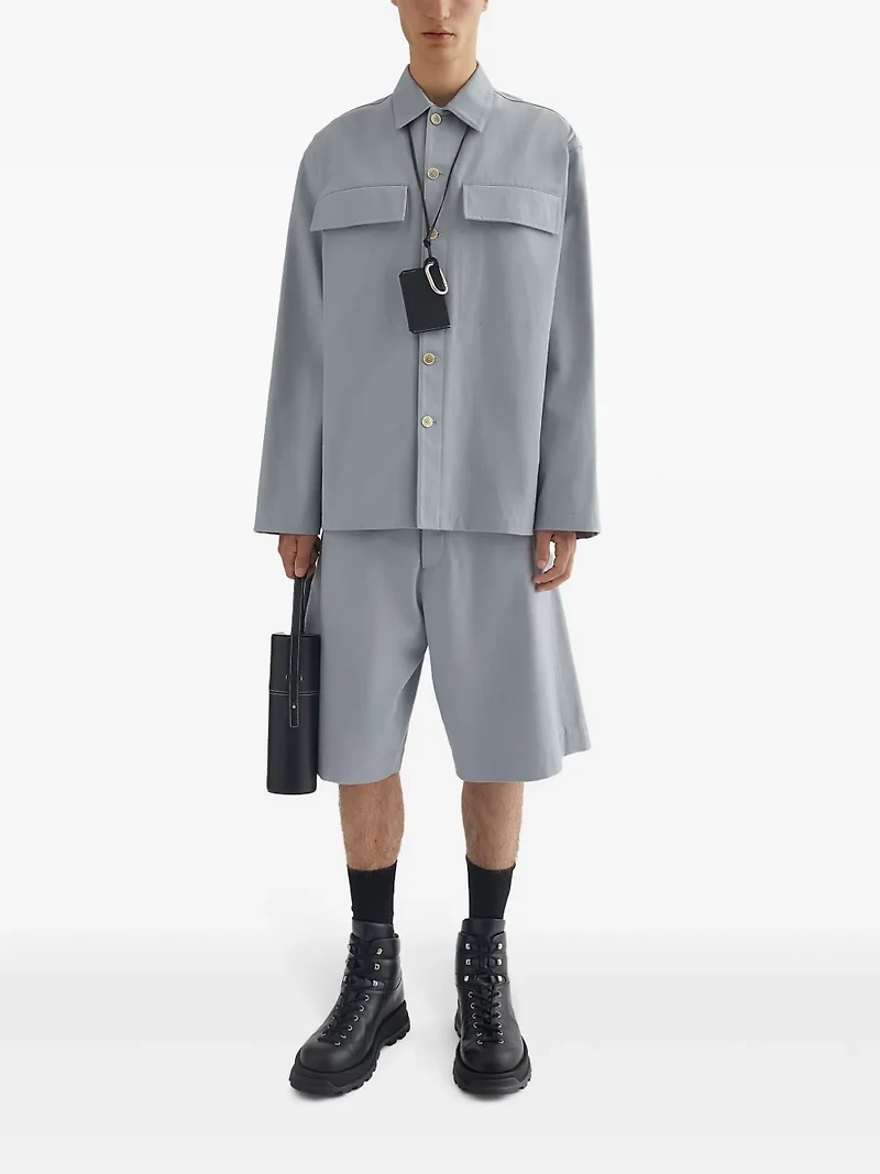 JIL SANDER - Cotton Overshirt in Grey