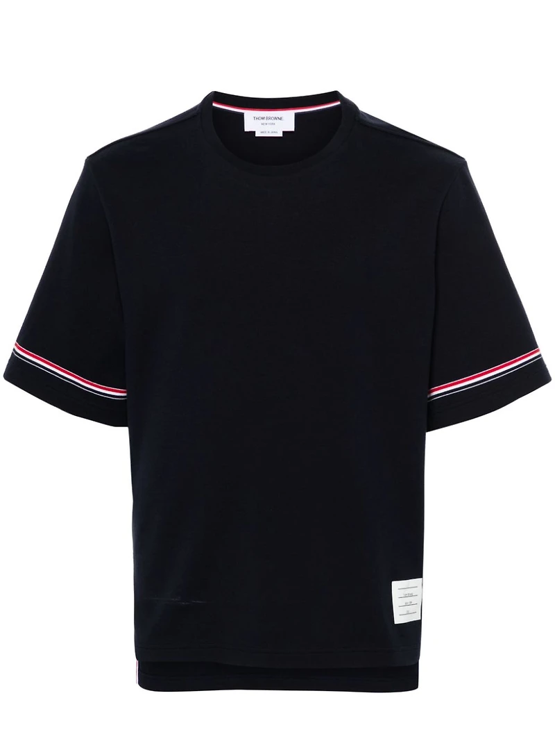 THOM BROWNE - Rugby Fit RWB Stripe T-Shirt in Navy