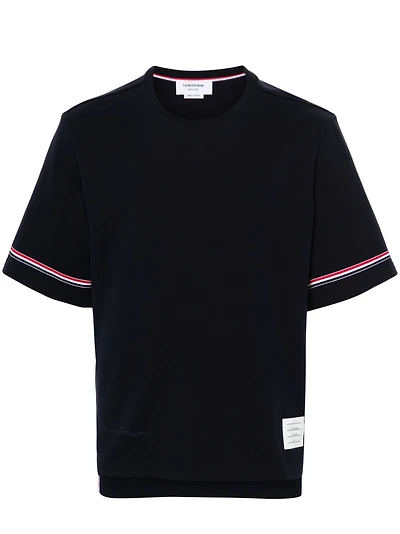 THOM BROWNE - Rugby Fit RWB Stripe T-Shirt in Navy