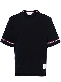 THOM BROWNE - Rugby Fit RWB Stripe T-Shirt in Navy