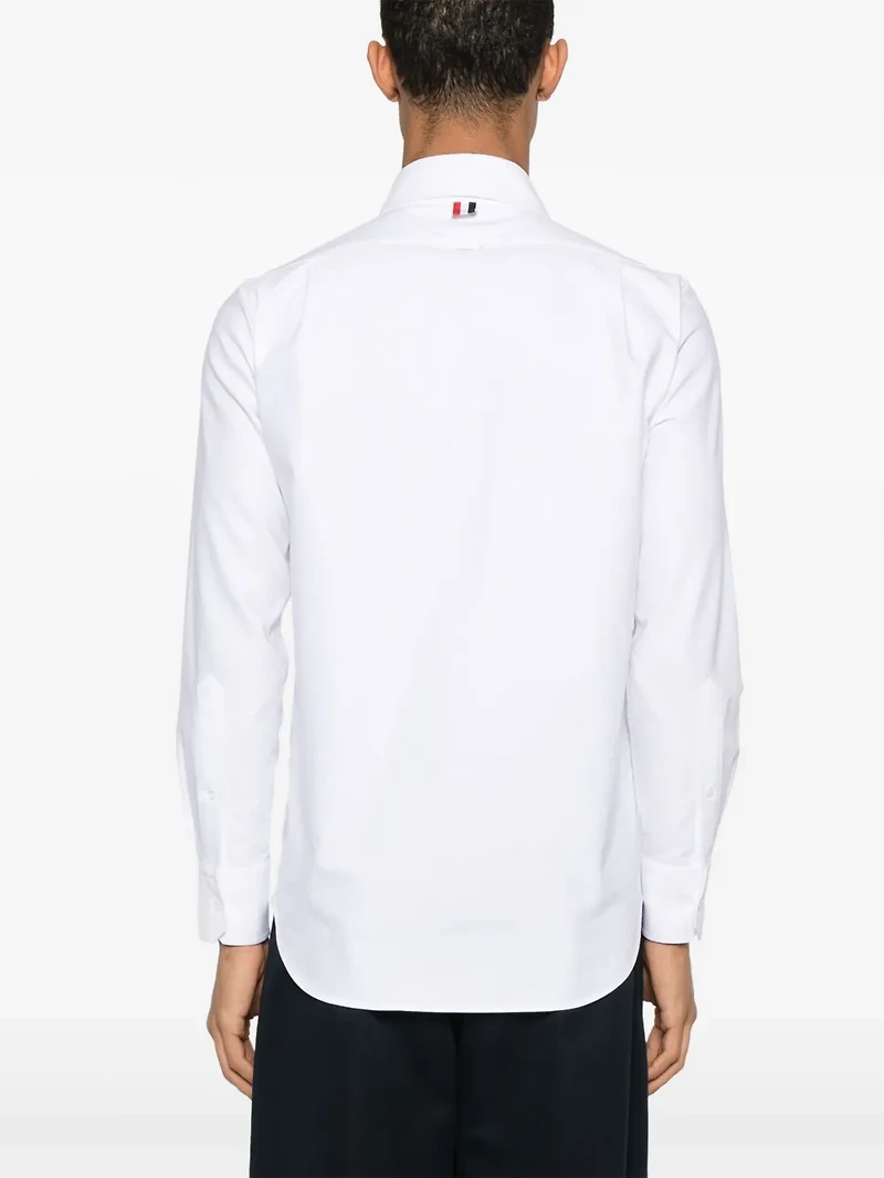 THOM BROWNE - Chain and Blanket Stitch Oxford Shirt