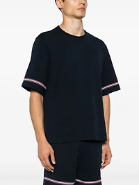 THOM BROWNE - Rugby Fit RWB Stripe T-Shirt in Navy