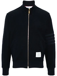 THOM BROWNE - 4 Bar Reverse Loopback Zip Jacket in Navy