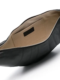 LEMAIRE - Medium Leather Croissant Bag in Black