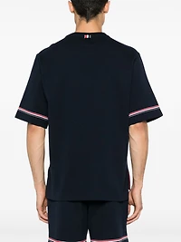 THOM BROWNE - Rugby Fit RWB Stripe T-Shirt in Navy
