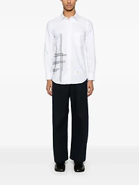 THOM BROWNE - Chain and Blanket Stitch Oxford Shirt