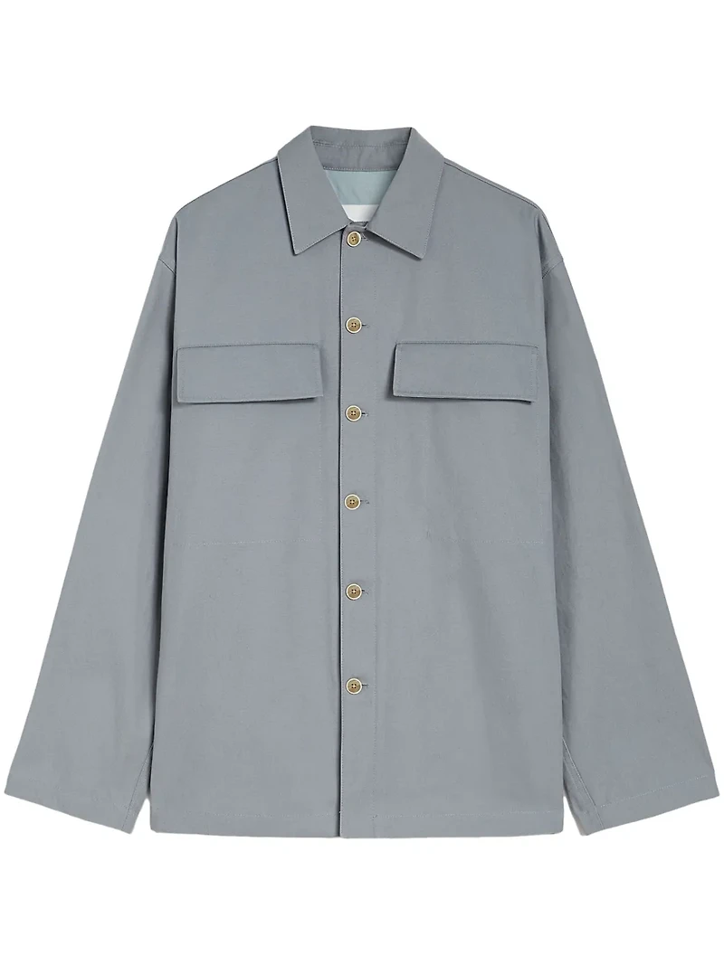 JIL SANDER - Cotton Overshirt in Grey