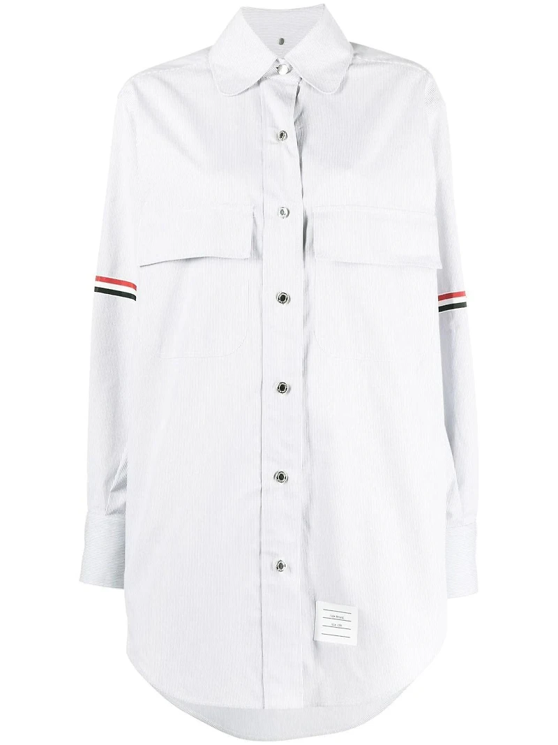 THOM BROWNE - RWB Stripe Longline Shirt