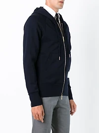 THOM BROWNE - 4-Bar Zip Hoodie in Navy