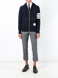 THOM BROWNE - 4-Bar Zip Hoodie in Navy