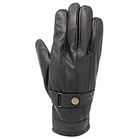 Leather glove with buttons for men