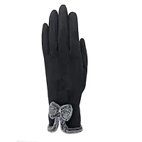 Knit glove with ecological fur loop