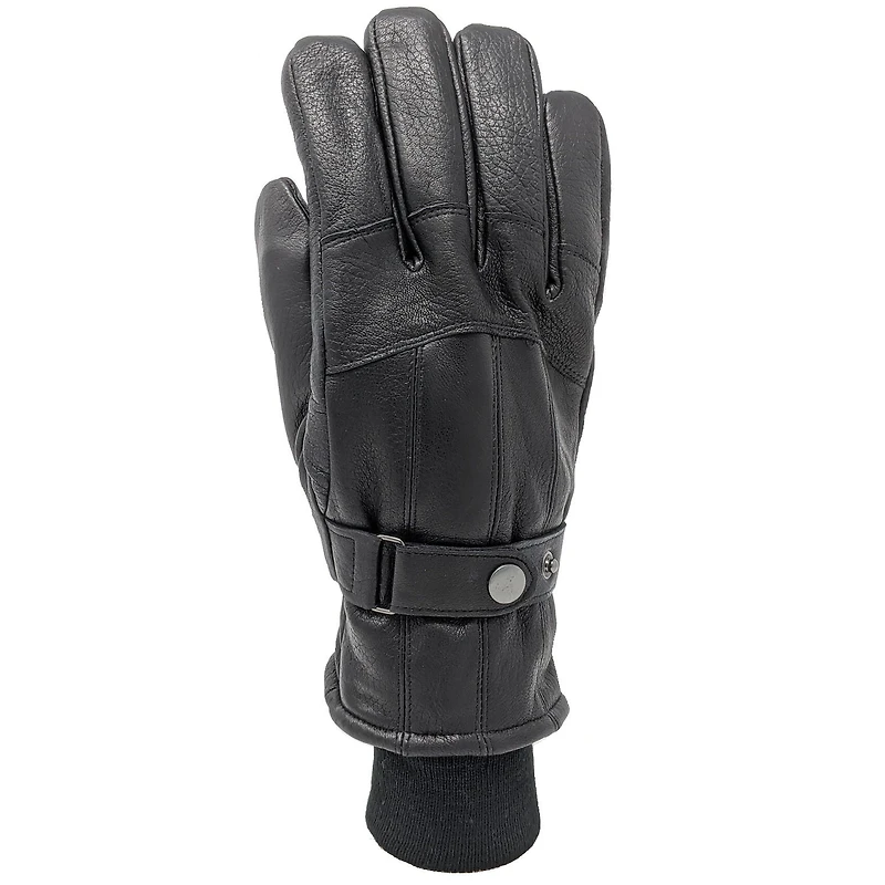 Gant de cuir avec poignet tricot
