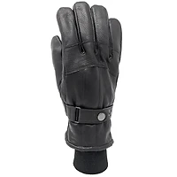 Gant de cuir avec poignet tricot
