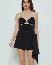 Rhinestone Strappy Cutout Sleeveless Top