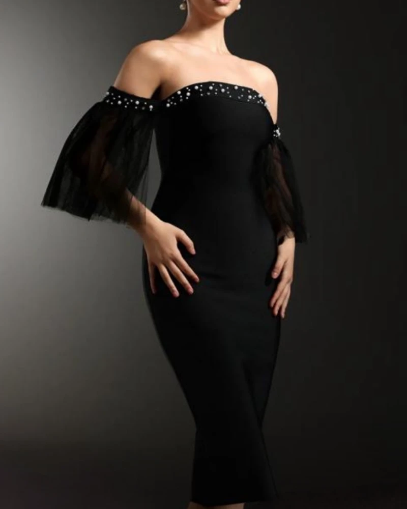 Strapless strass dress by obscur