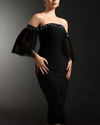 Strapless strass dress by obscur