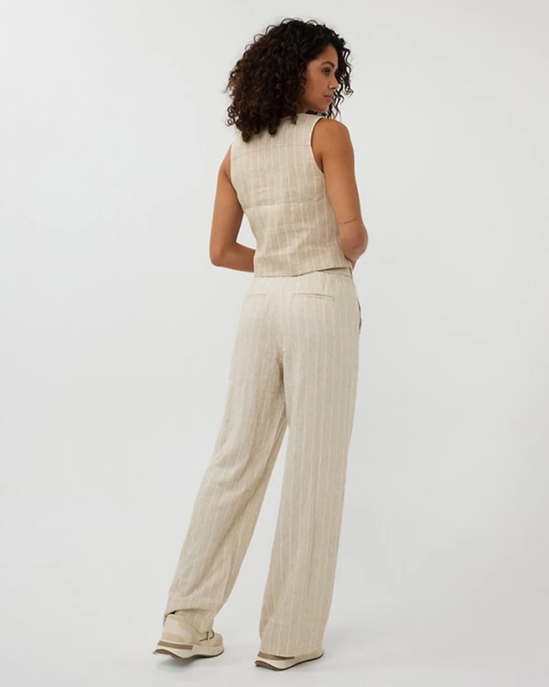 Linen strip pants by esqualo