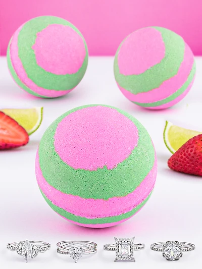Strawberry Lime Bath Bomb - Ring Collection