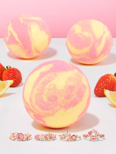 Strawberry Lemonade Bath Bomb - Rose Gold Ring Collection