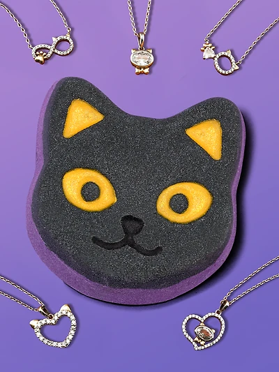 Halloween Cat Bath Bomb - Cat Necklace Collection