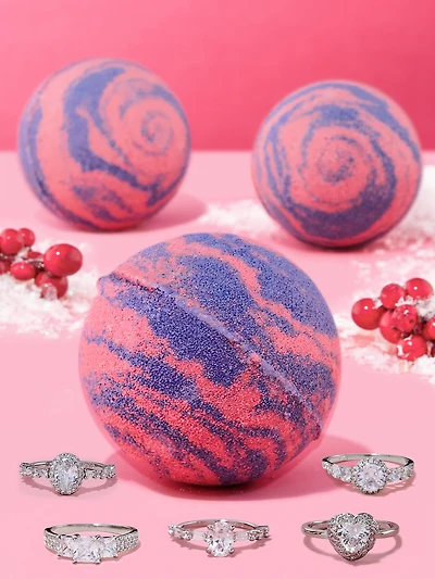 Frosted Cranberry Bath Bomb - Ring Collection
