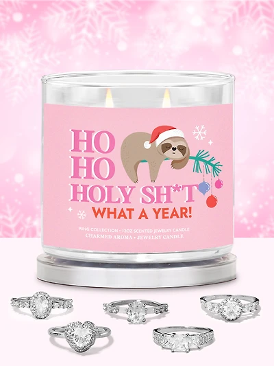 Ho Holy Sh*t What a Year Candle - Ring