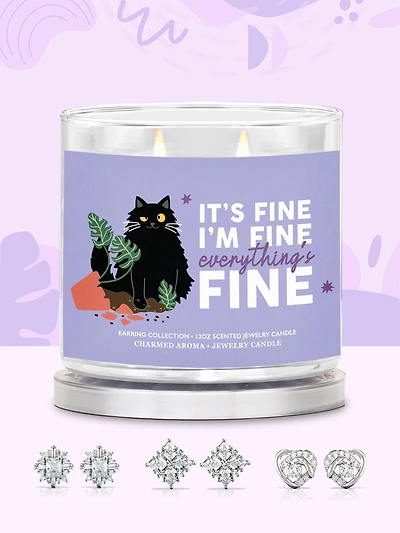 I'm Fine, It's Fine, Everything's Fine Candle - Earring Collection