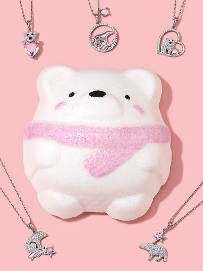 Polar Bear Bath Bomb - Bear Necklace Collection