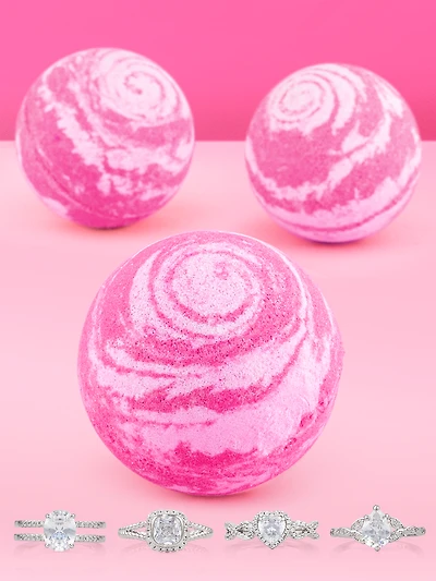 Raspberry Delight Bath Bomb - Adjustable Ring Collection