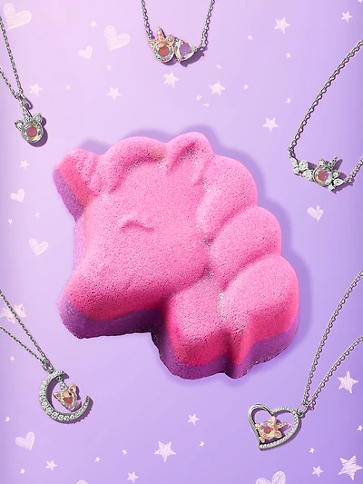 Unicorn Bath Bomb - Heart & Stone Unicorn Necklace Collection
