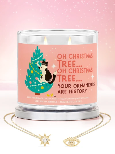 Oh Christmas Tree Oh, Christamas Tree, Your Ornaments Are History Candle - Dainty Necklace collection