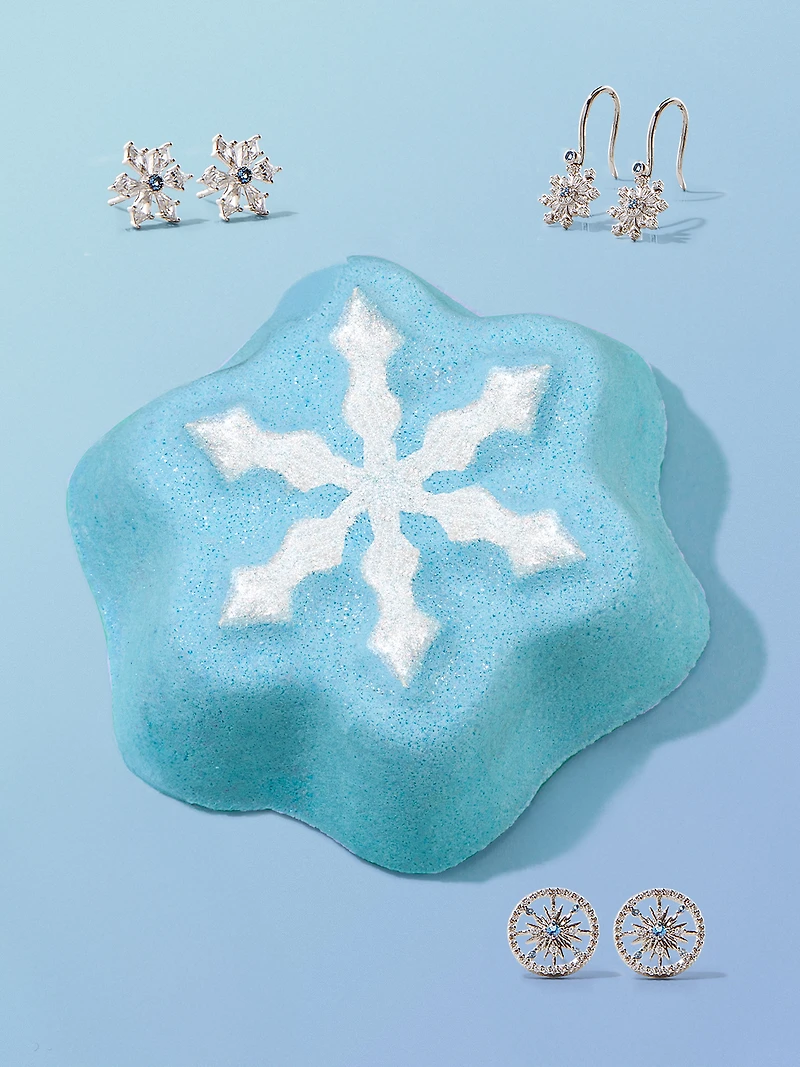 Snowflake Bath Bomb - Snowflake Earring Collection