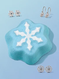Snowflake Bath Bomb - Snowflake Earring Collection