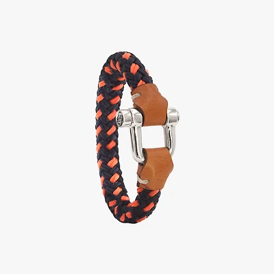 Pulsera Grillete Cordón Trenzado Bicolor
