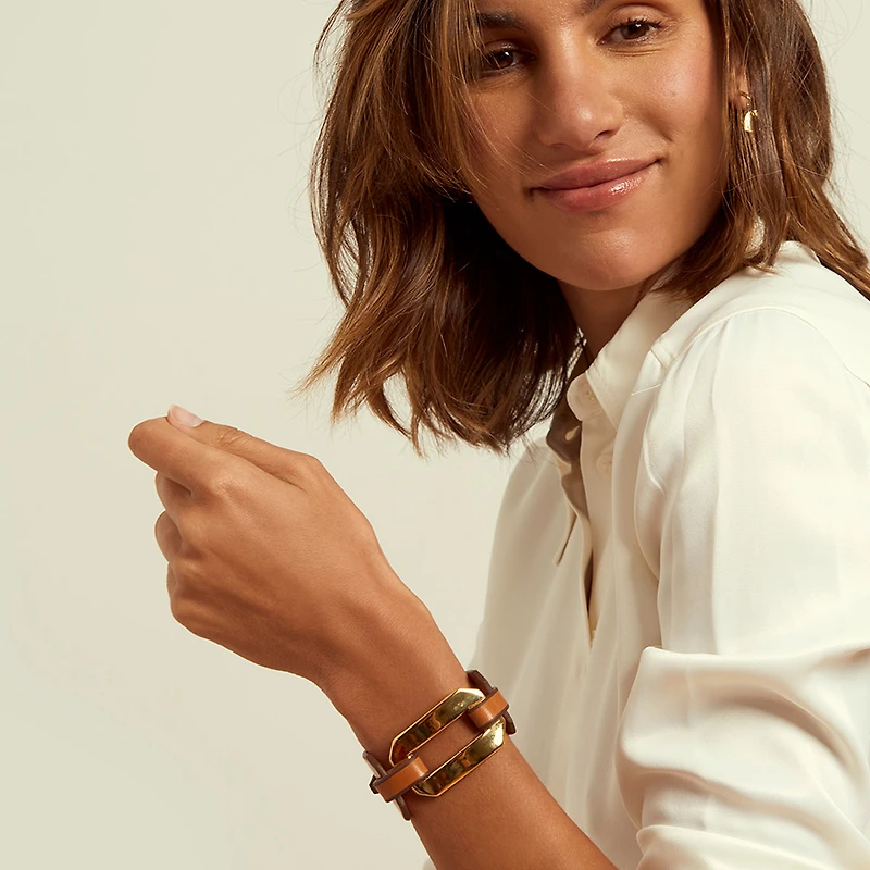 Pulsera Octógono Cuero