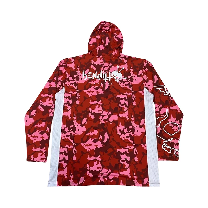 UV Rashguard Longsleeve Hooded / Face Mask (Red)