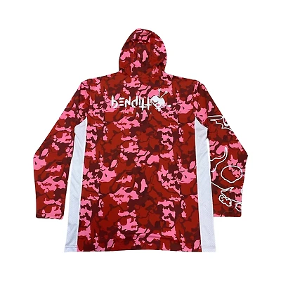 UV Rashguard Longsleeve Hooded / Face Mask (Red)