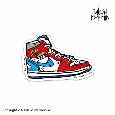 Teni Retro Boricua - Sky Blue (Premium Sticker)