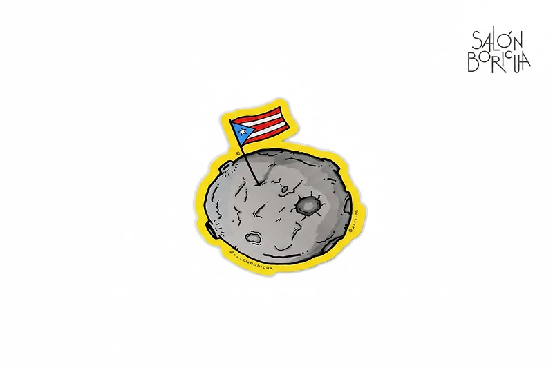 Bandera Plantada en la Luna (Premium Sticker)